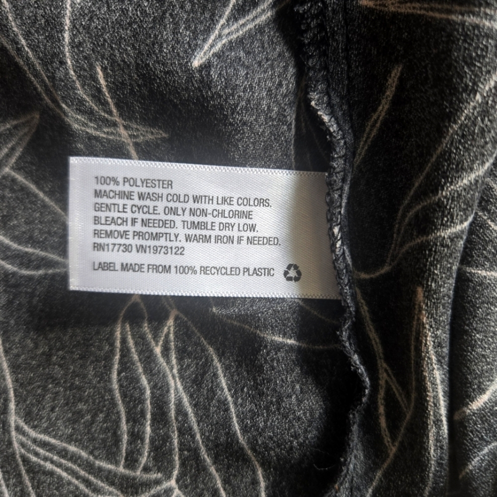 A New Day. Elegant Black and White Leaf Print Dress. Size S - Picture 4 of 7